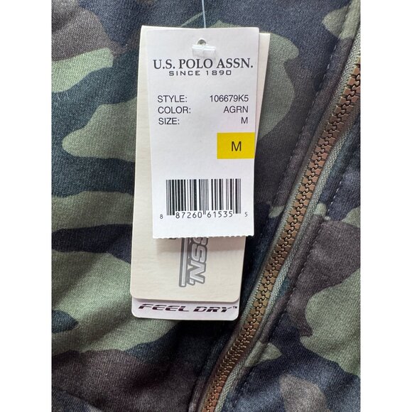 US Polo Assn. Sherpa Camo Hoodie Full Zip Lined Size Medium NWT - Picture 6 of 13
